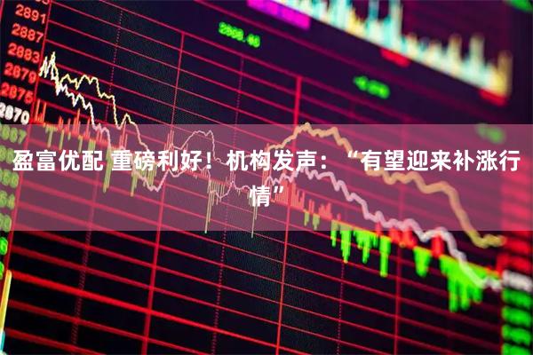 盈富优配 重磅利好！机构发声：“有望迎来补涨行情”