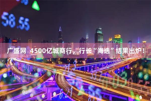 广盛网  4500亿城商行，行长“海选”结果出炉！