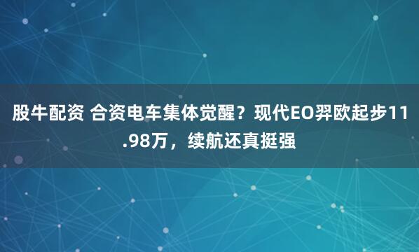 股牛配资 合资电车集体觉醒？现代EO羿欧起步11.98万，续航还真挺强
