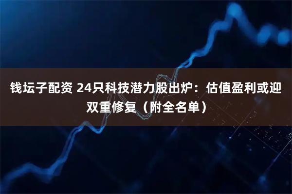钱坛子配资 24只科技潜力股出炉：估值盈利或迎双重修复（附全名单）