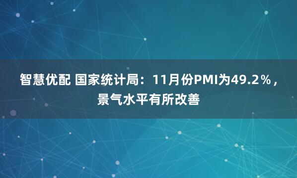 智慧优配 国家统计局：11月份PMI为49.2％，景气水平有所改善