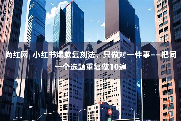 尚红网  小红书爆款复刻法，只做对一件事——把同一个选题重复做10遍